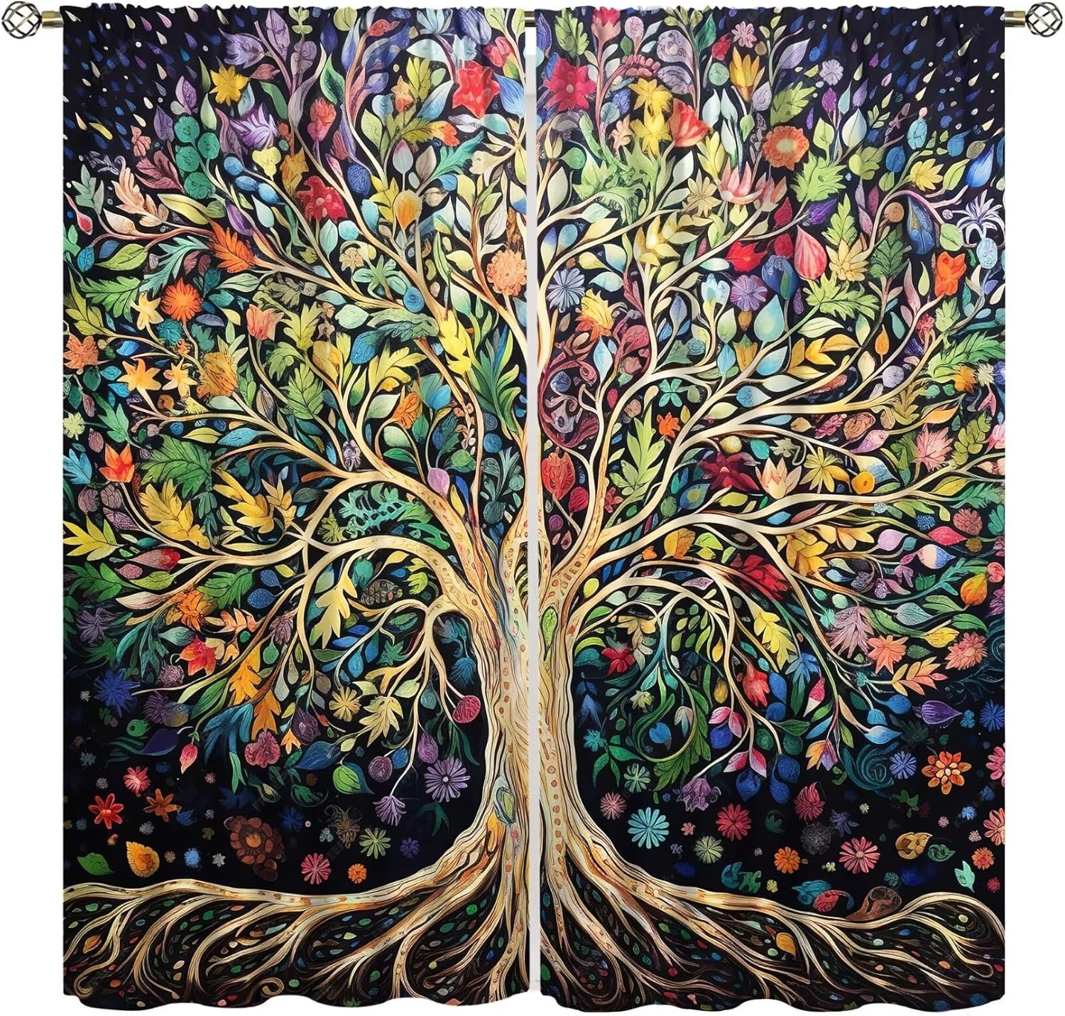 Modern Korean Lifestyle - Tree of Life Curtains, Fantasy Abstract