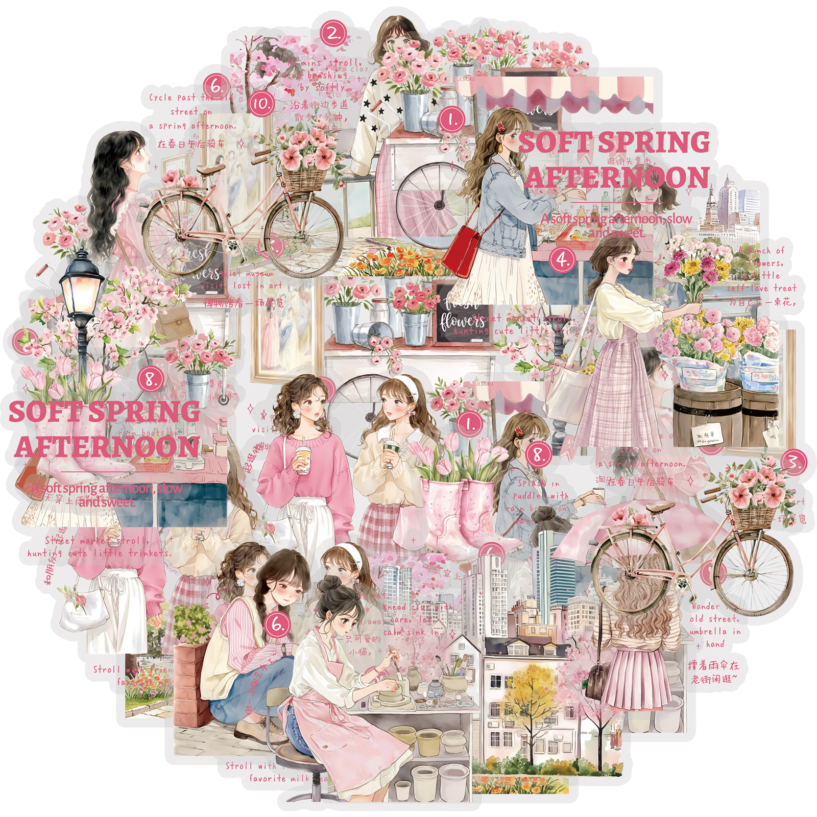 Korean Lifestyle Aesthetic - Etori Life 15Pcs Korean-Style Spring Cherry