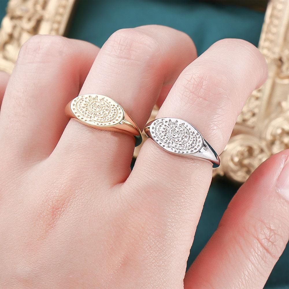 Minimalist Sun Moon Pattern Ri - Korean Women Lifestyle 리뷰 및 가격