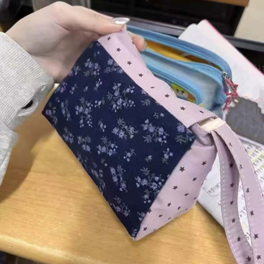 Purple Print Floral Makeup Bag - The Korean Lifestyle 리뷰 및 가격