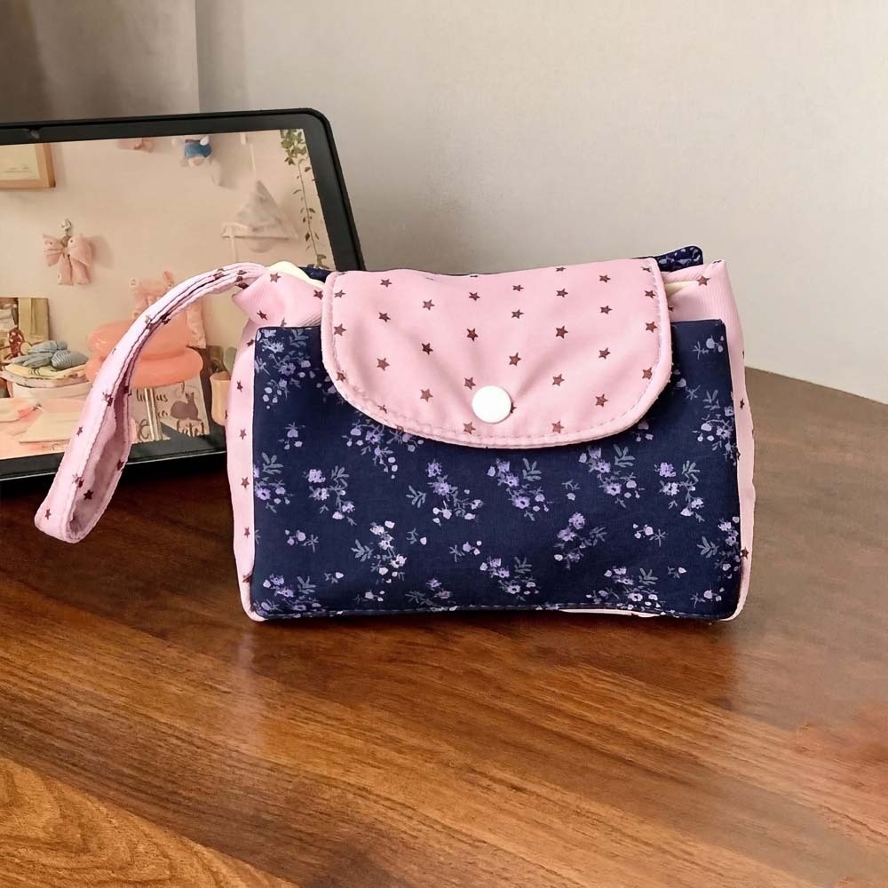 Purple Print Floral Makeup Bag - The Korean Lifestyle 리뷰 및 가격