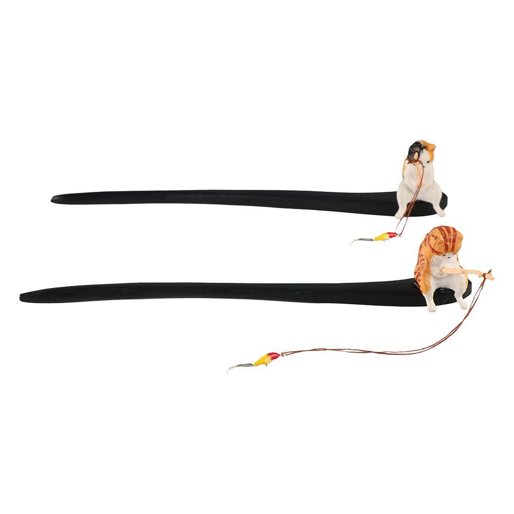 Cute Cat Fishing Wooden Hair S - Hanbok Hair Pin 리뷰 및 가격
