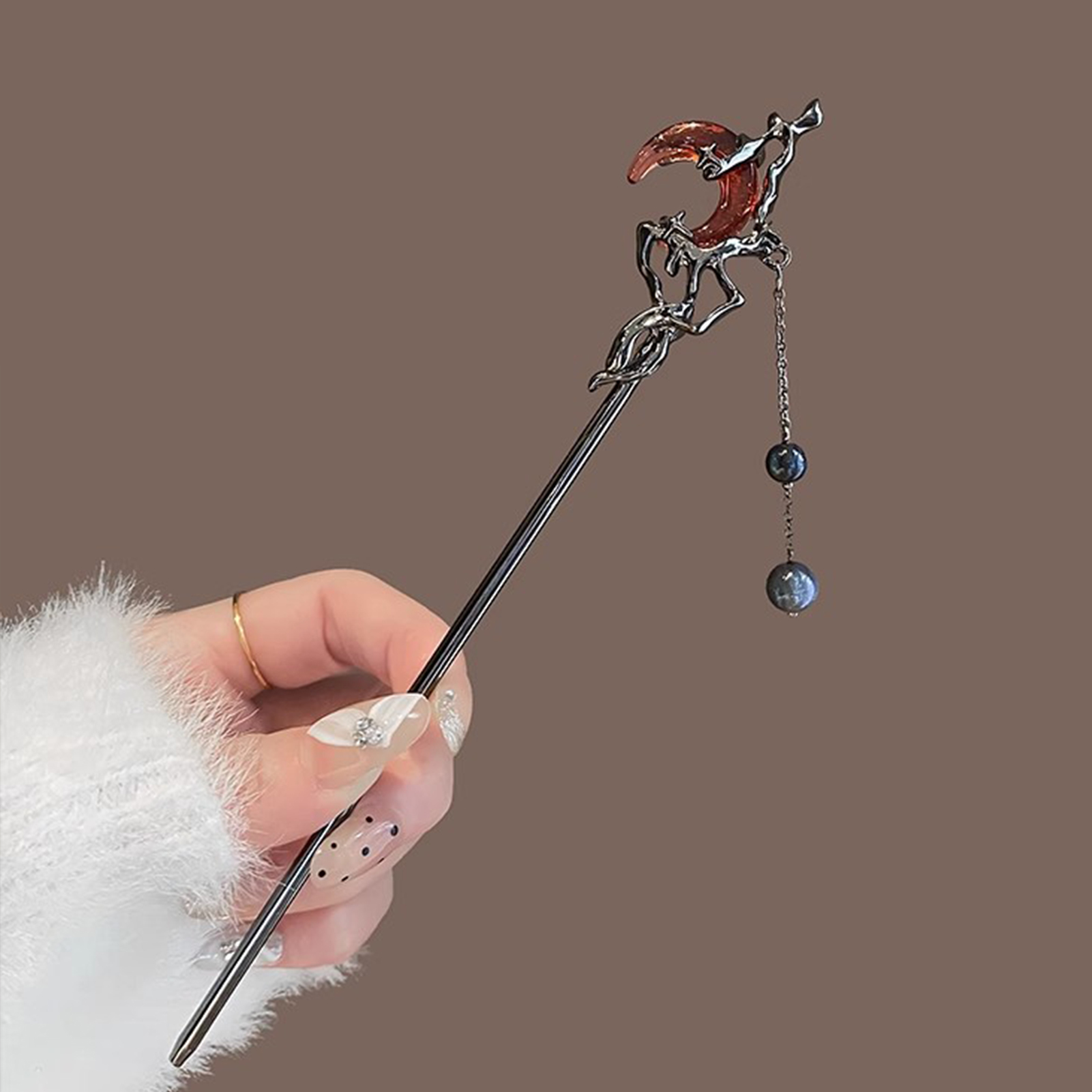 Female Red Moon Shaped Hair St - Hanbok Hair Pin 리뷰 및 가격