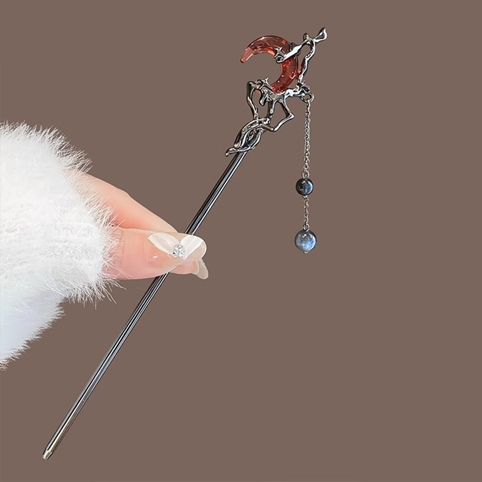 Female Red Moon Shaped Hair St - Hanbok Hair Pin 리뷰 및 가격