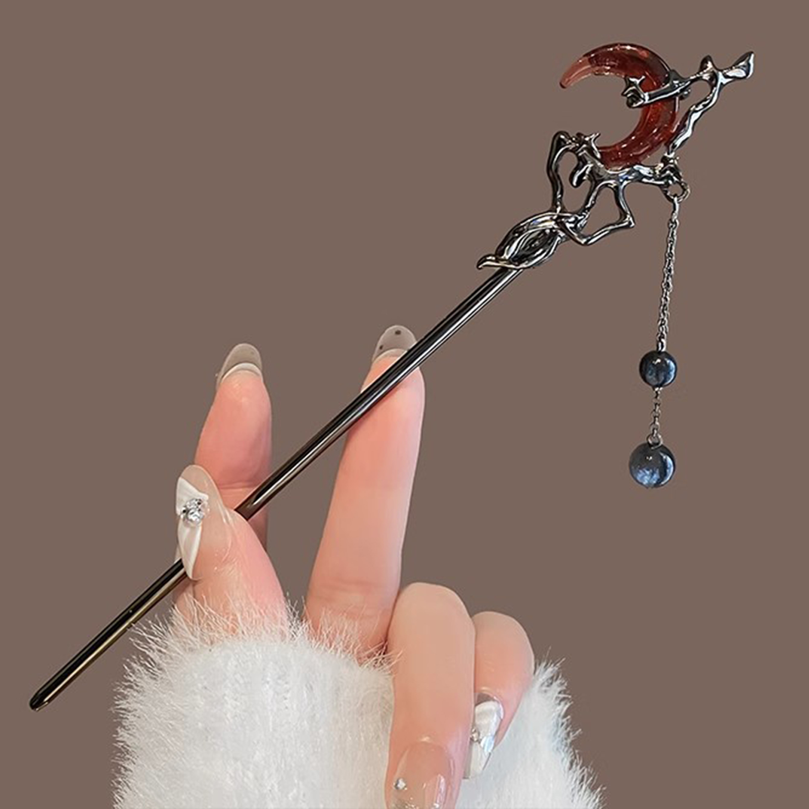 Female Red Moon Shaped Hair St - Hanbok Hair Pin 리뷰 및 가격