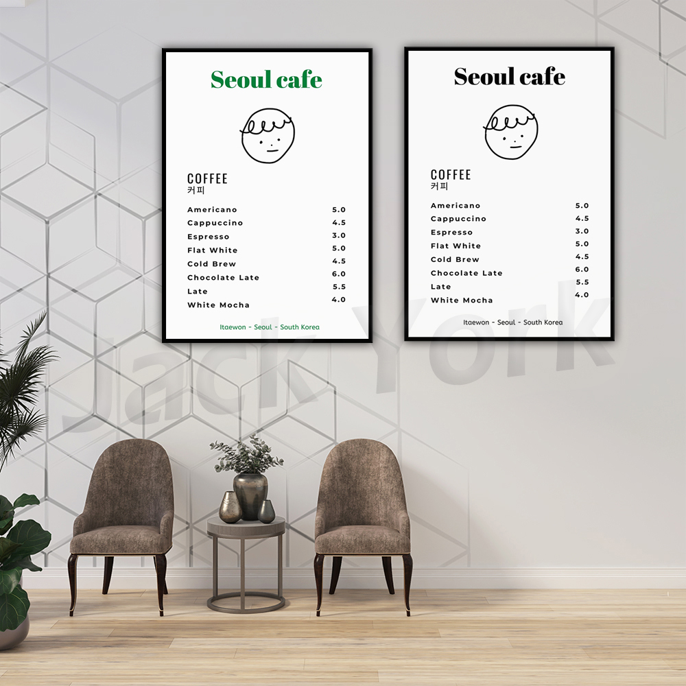 Seoul Cafe Print Wall Art Prin - Korean Lifestyle Aesthetic 리뷰 및 가격