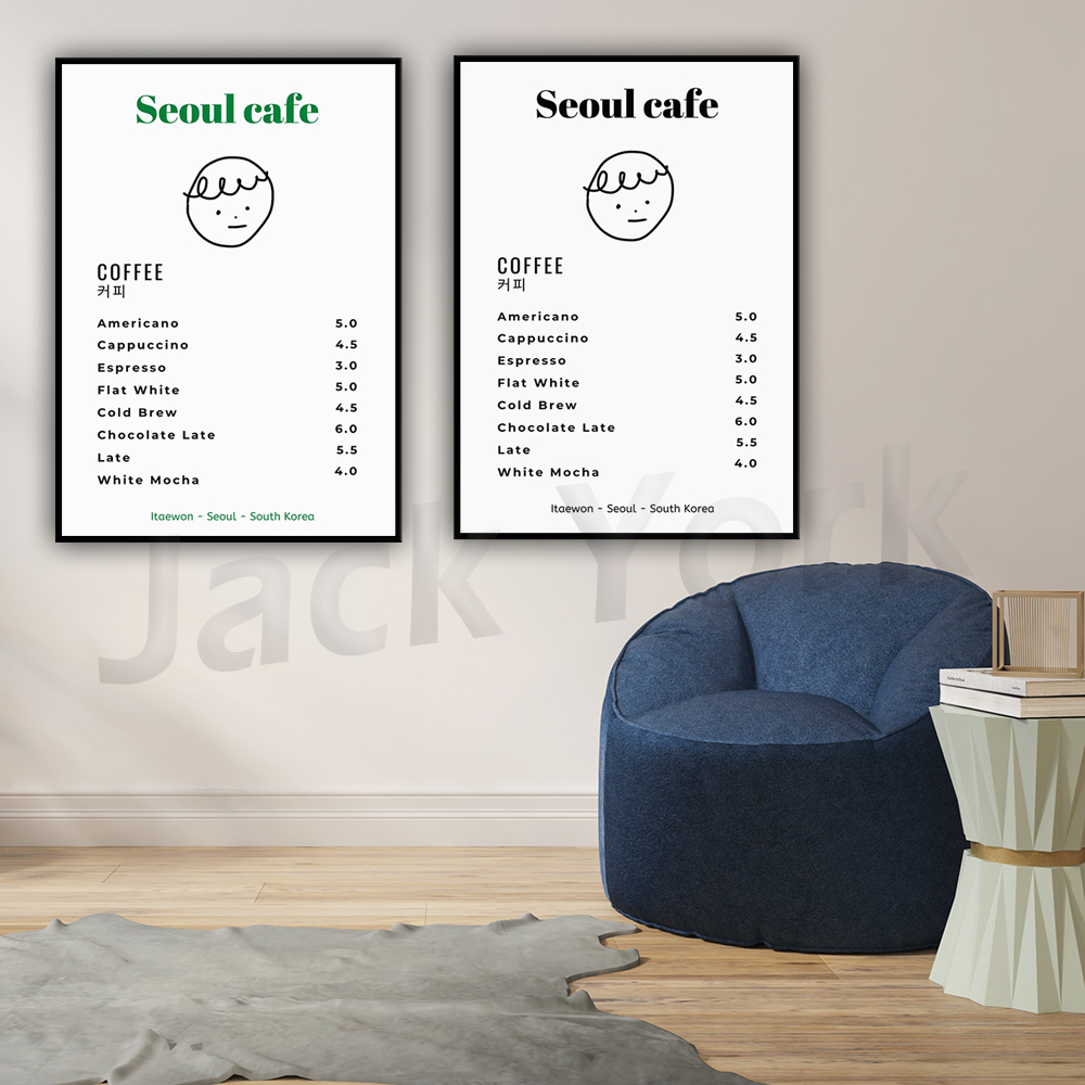 Seoul Cafe Print Wall Art Prin - Korean Lifestyle Aesthetic 리뷰 및 가격