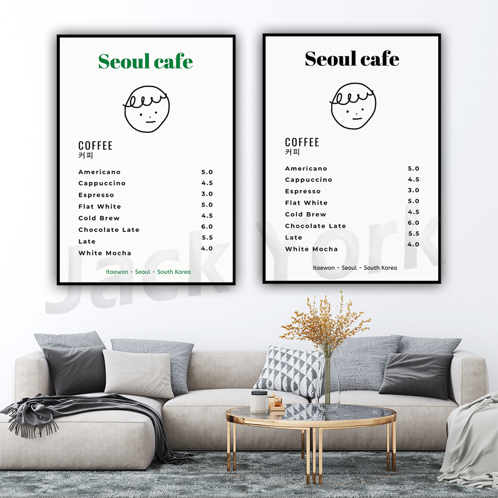Seoul Cafe Print Wall Art Prin - Korean Lifestyle Aesthetic 리뷰 및 가격