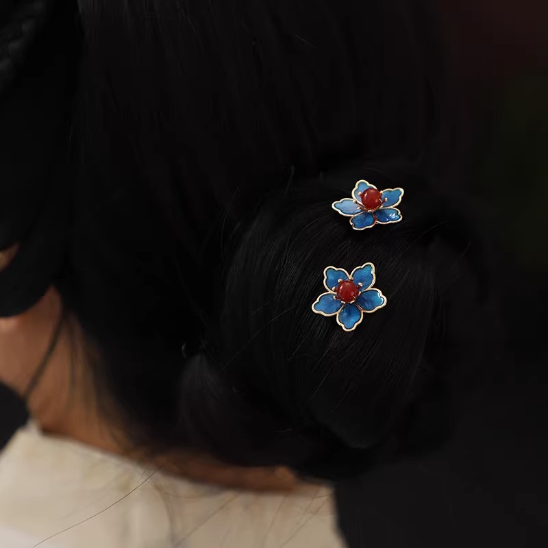 Blue Flower Ancient-Style Hanf - Hanbok Hair Pin 리뷰 및 가격