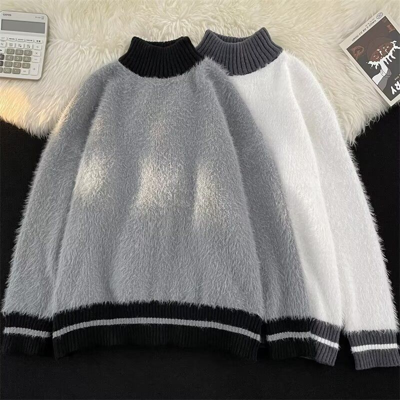 Fur Collar Pullovers Estampado - Modern Korean Lifestyle 리뷰 및 가격